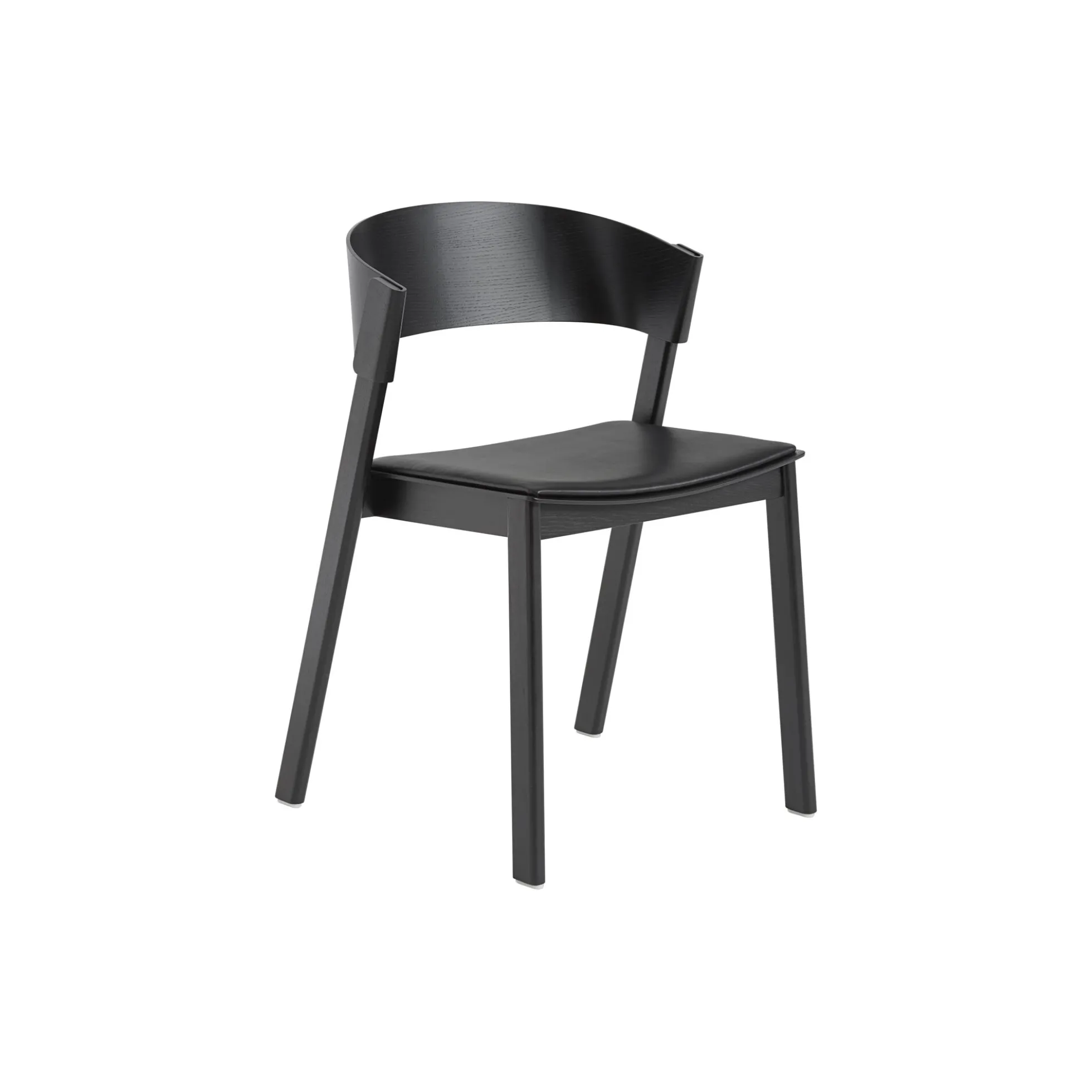 Cover Side Chair, refine leather black/black