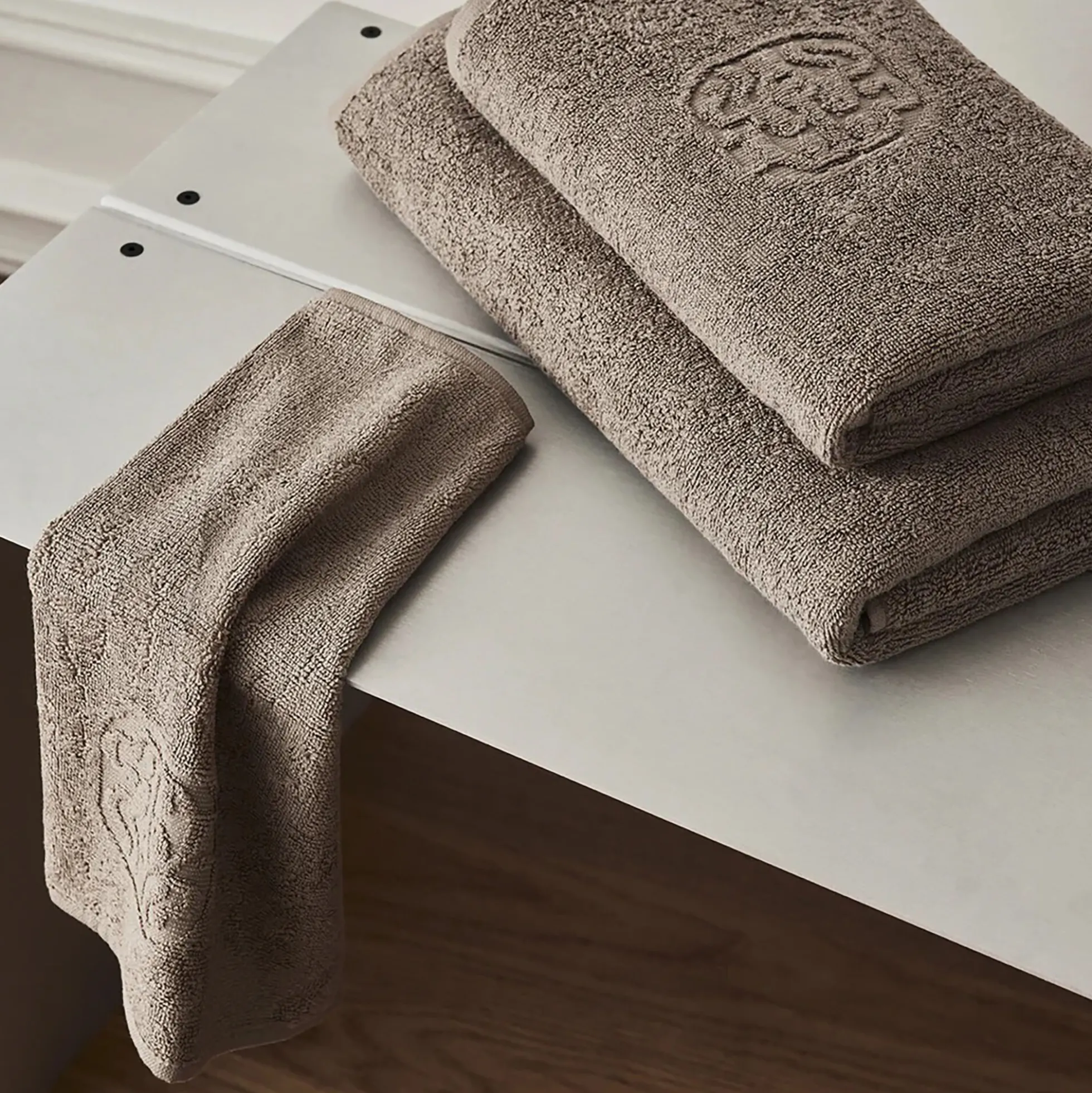 DAMASK TERRY håndklæde, walnut