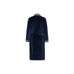 Davos Dressing gown, navy with sliver collar