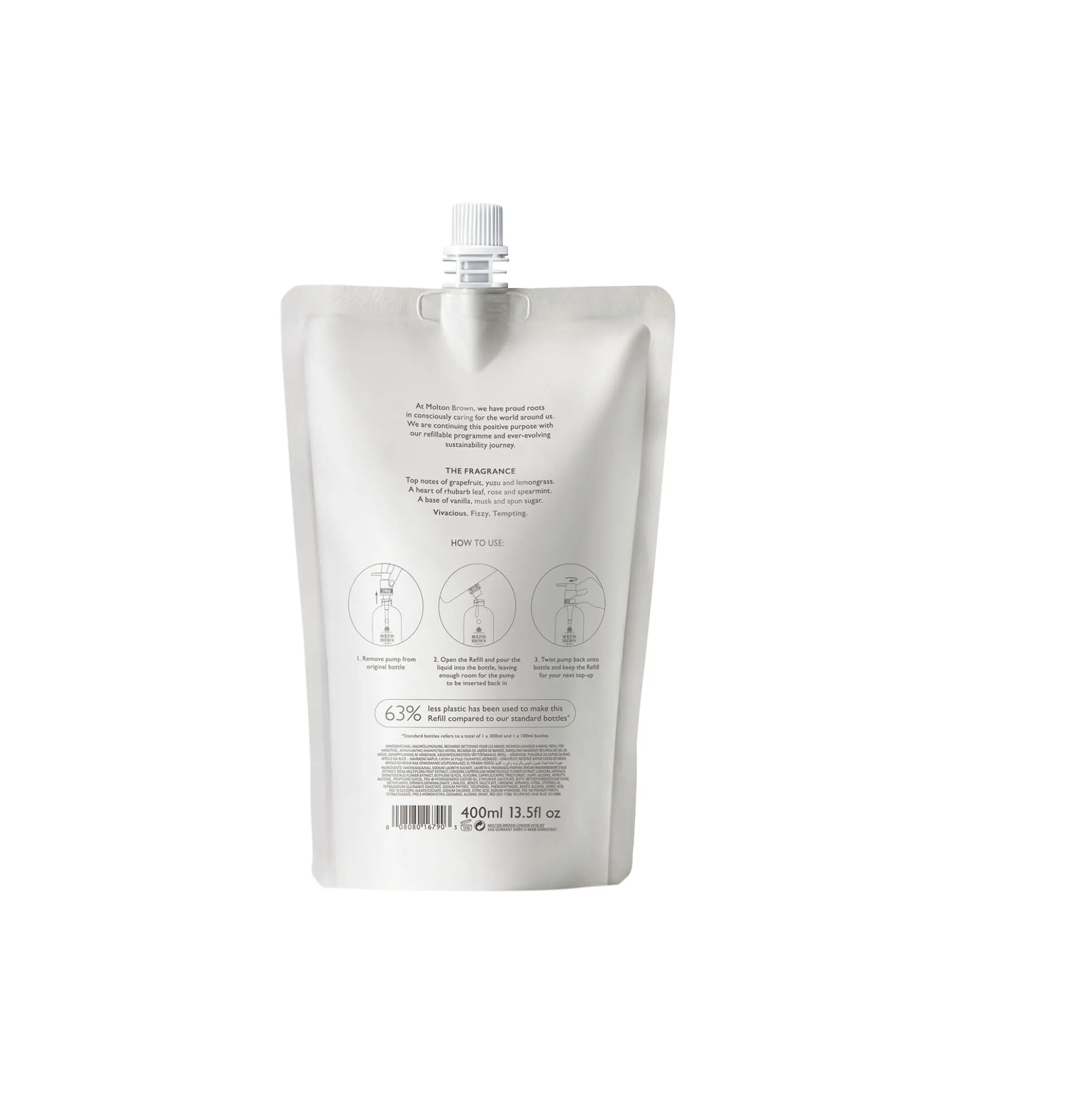 Delicious Rhubarb & Rose Fine Liquid Hand Wash Refill