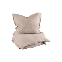 2-delt musselin babysengetøj, seabreeze beige