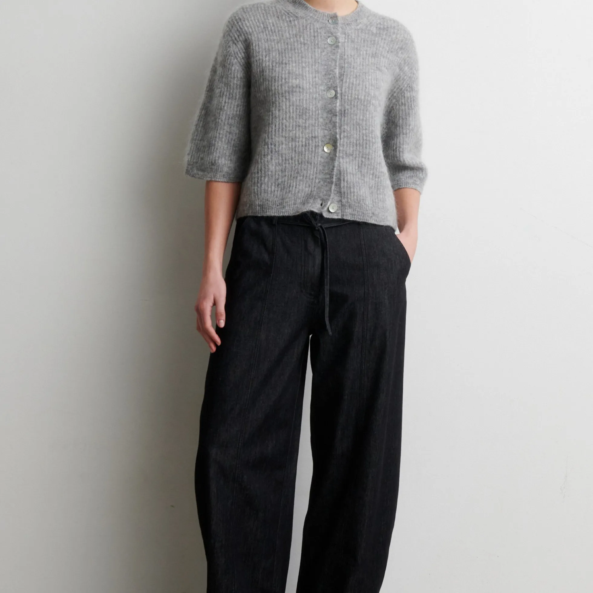 Dera Denim Cargo Trousers, black