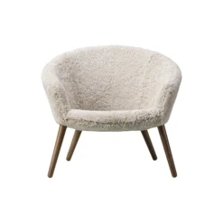 Ditzel loungestol, hvid/lakeret valnød