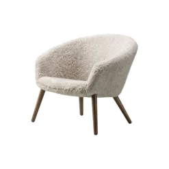 Ditzel loungestol, hvid/lakeret valnød