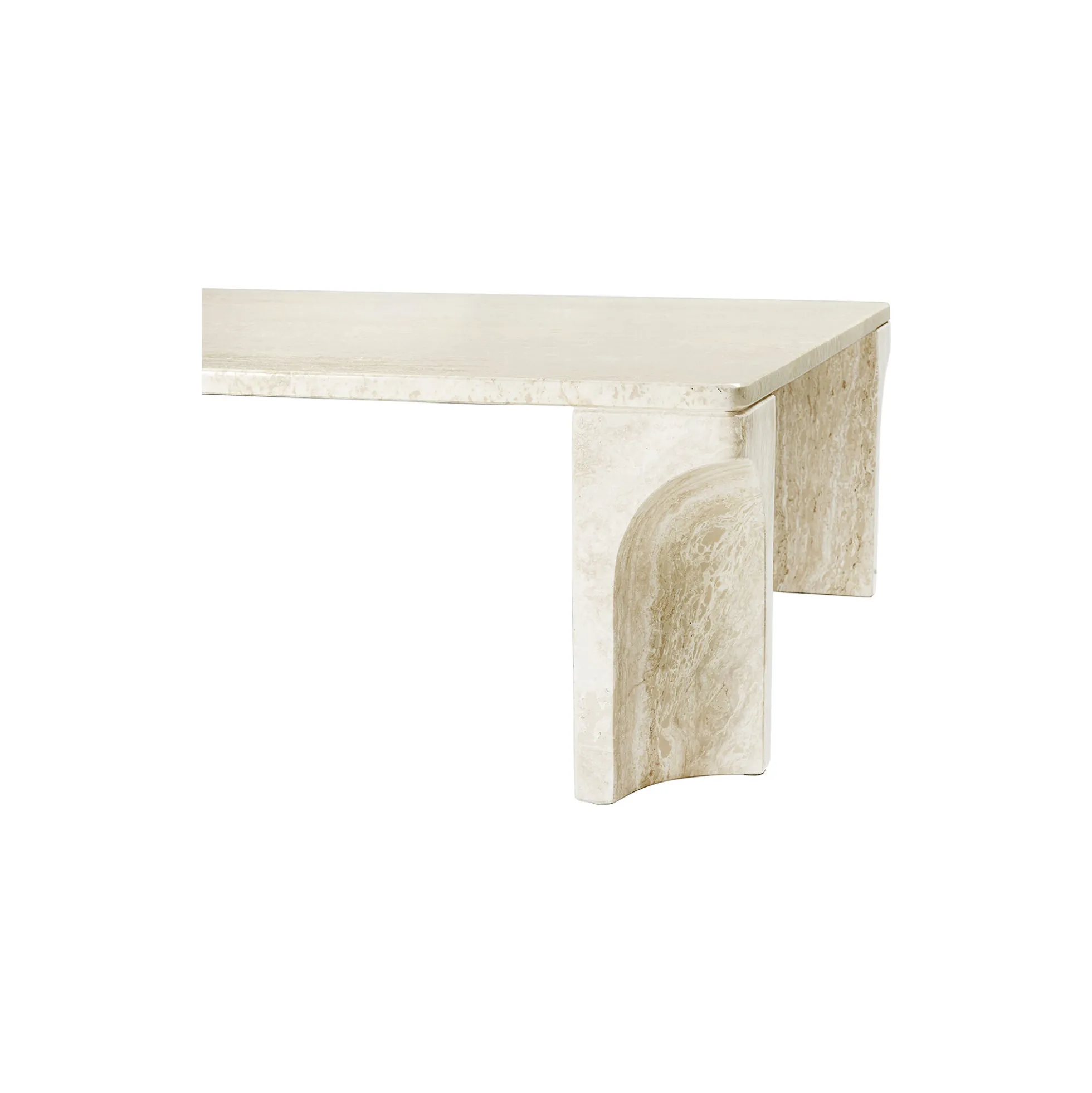 Doric Rectangular Coffee Table, neutral white