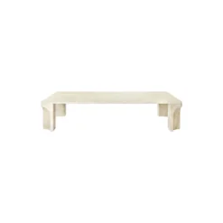 Doric Rectangular Coffee Table, neutral white