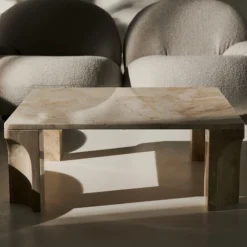 Doric Square Coffee Table, neutral white