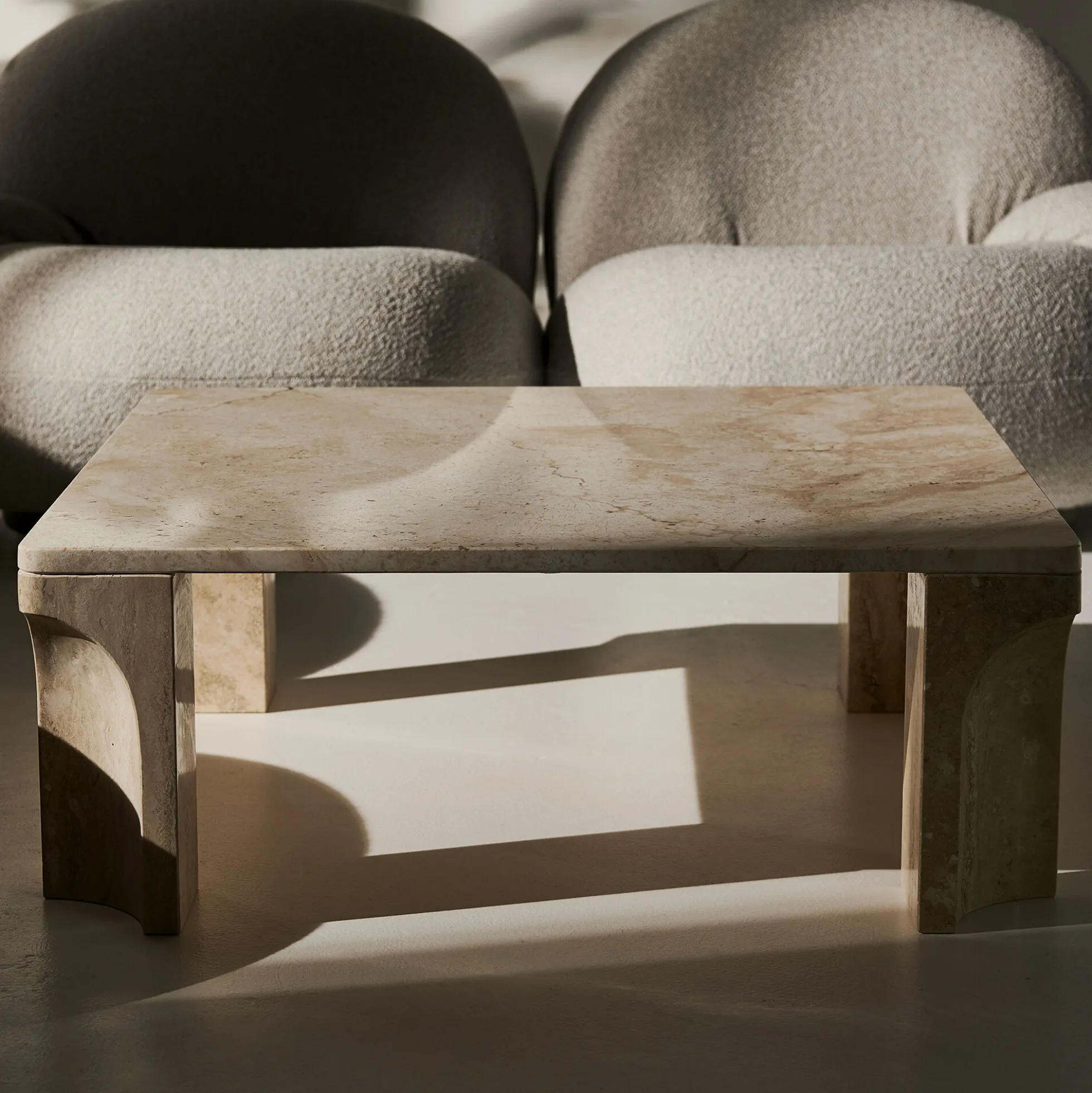 Doric Square Coffee Table, neutral white