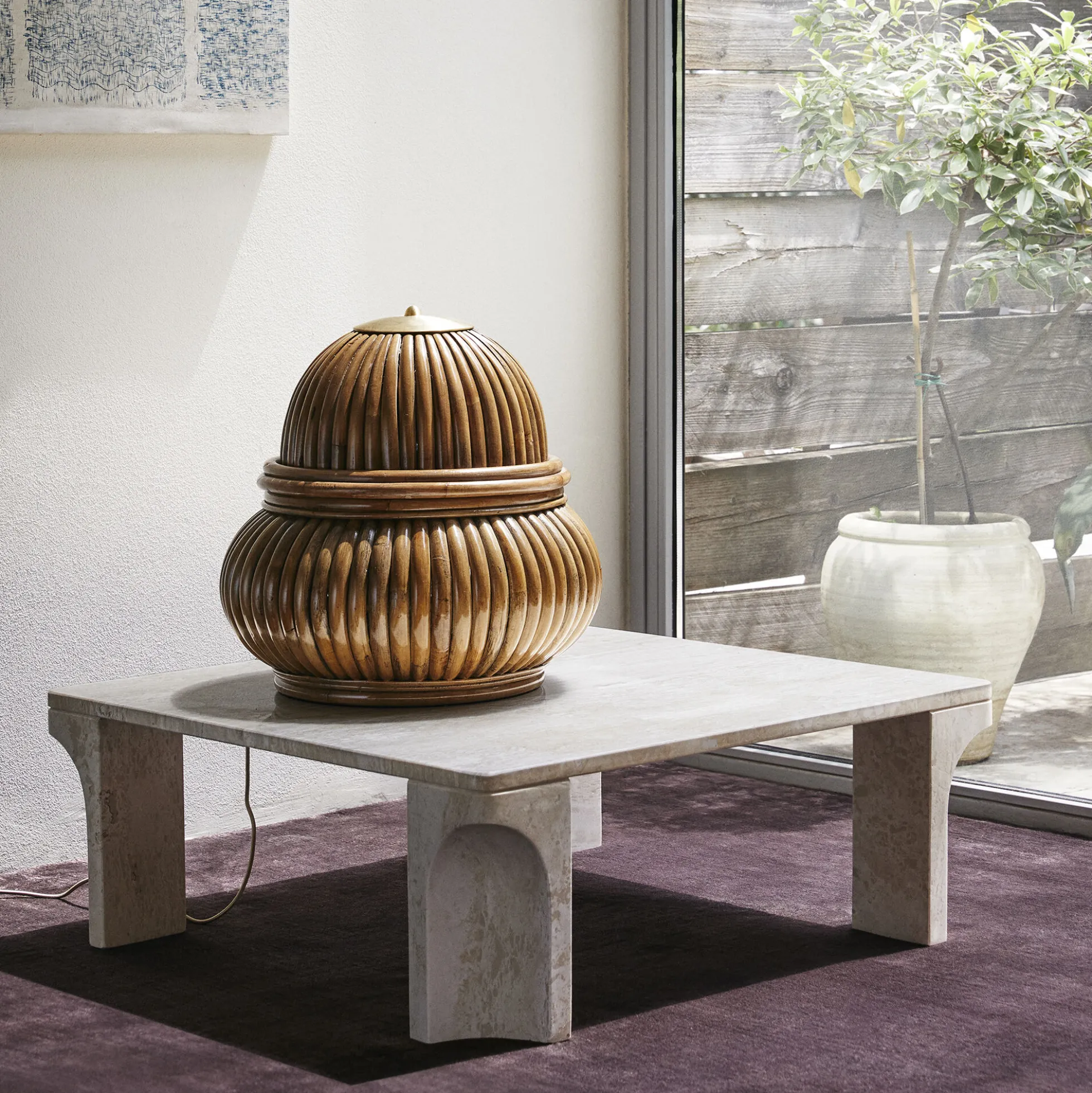 Doric Square Coffee Table, neutral white