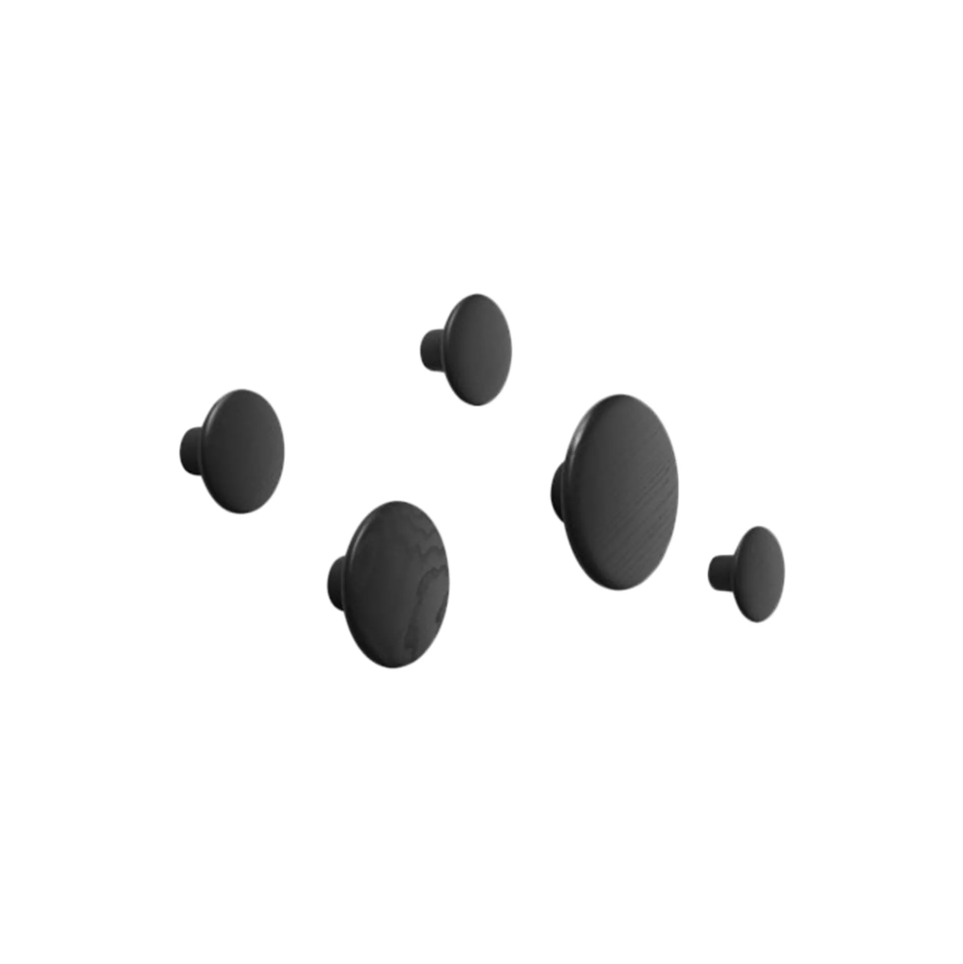 Dots Wood 5 pcs., black