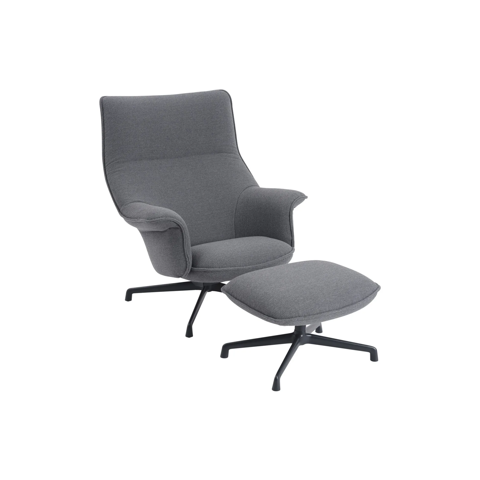Doze Ottoman with Swivel Base, ocean/anthracite black