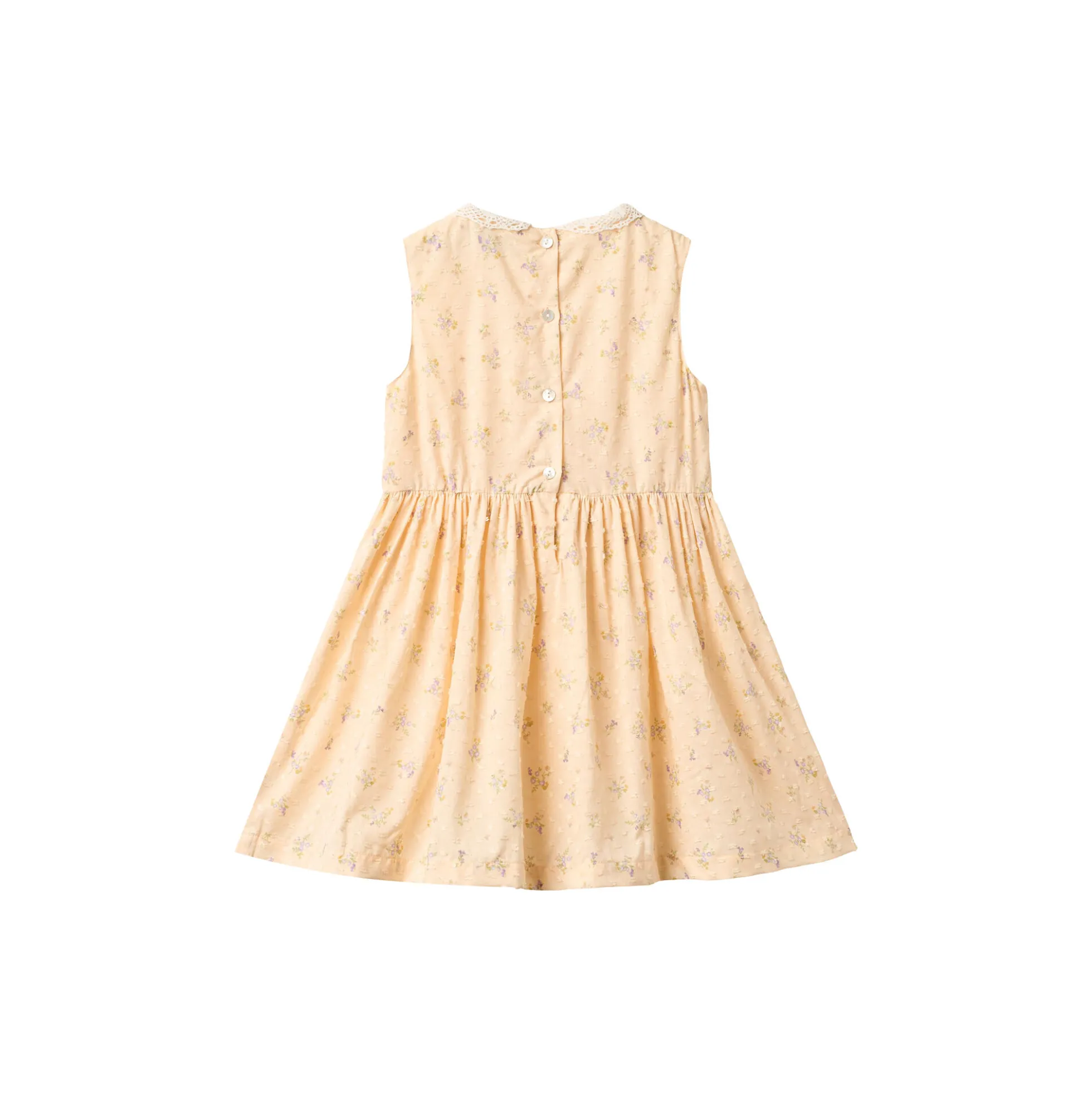 Dress Elma, barely apricot flowers