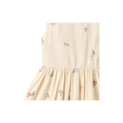 Dress Thelma, ivory embroidery flowers