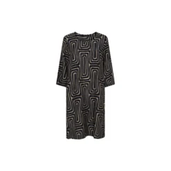 Dress Vivid Print, navy/camel