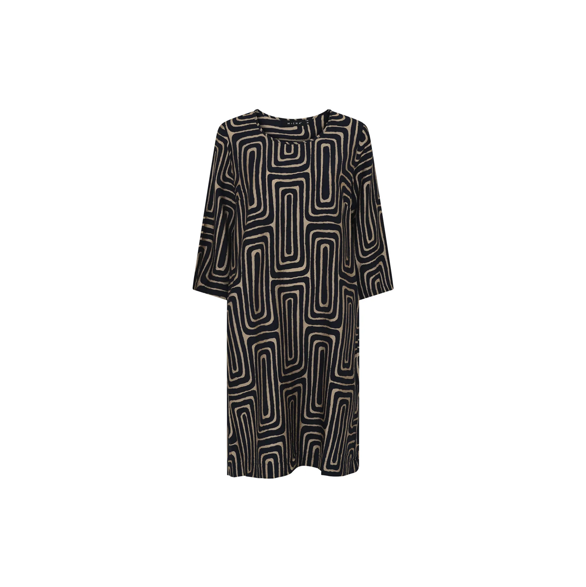 Dress Vivid Print, navy/camel