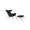 EJ 100 Ox Chair lænestol med skammel, sort/sort