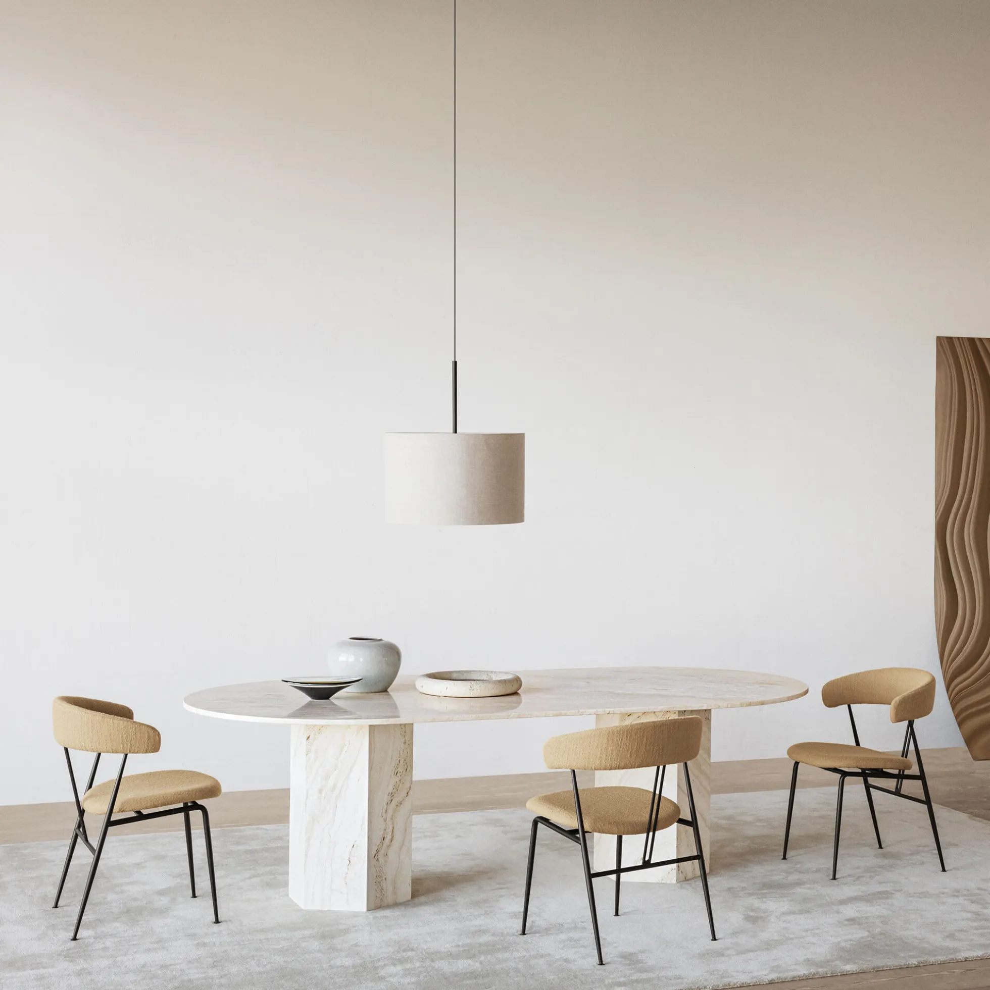 Epic Elliptical Dining Table, neutral white
