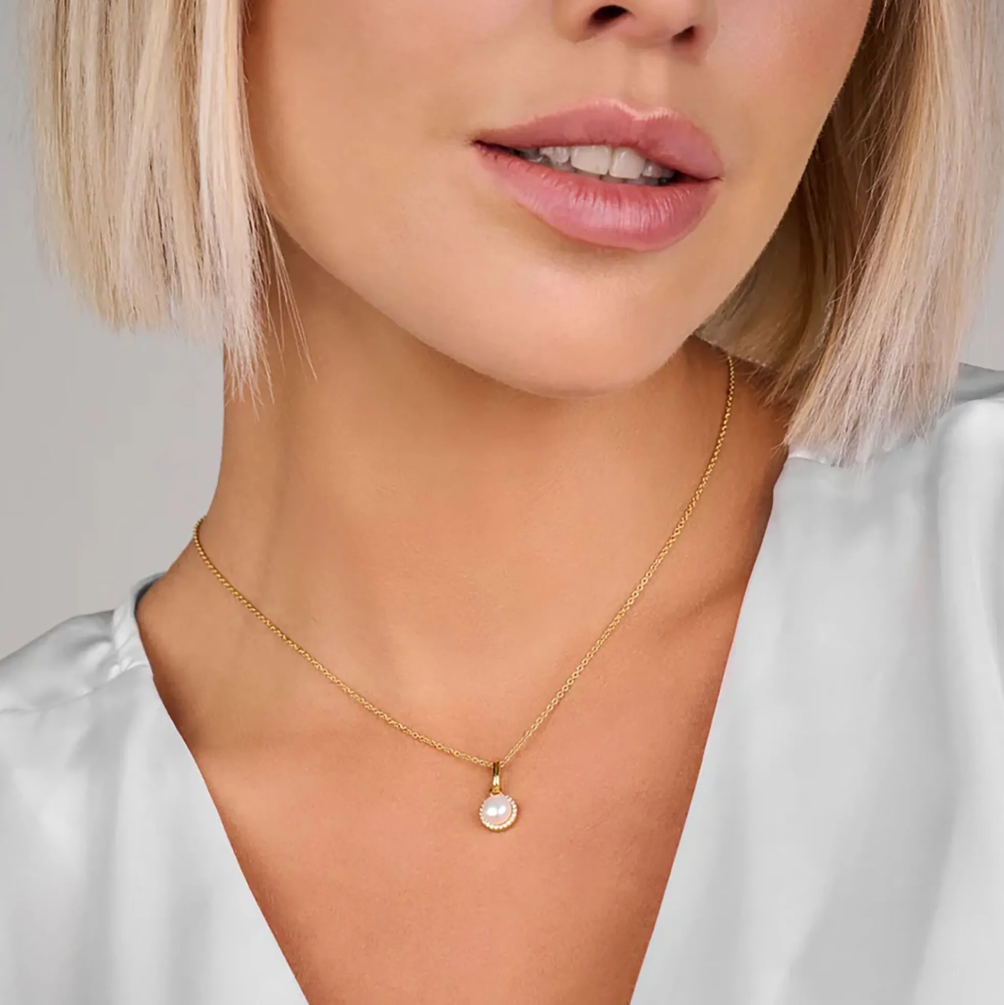 EUPHORIA PEARL HALSKÆDE, forgyldt