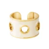 EYELET Ring, light gold/sand white