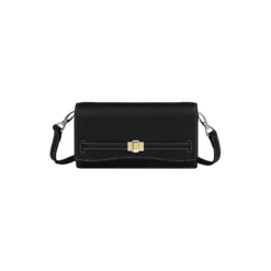 Farah Wallet on Leather Strap, black