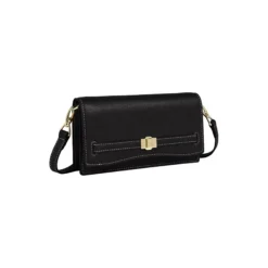 Farah Wallet on Leather Strap, black