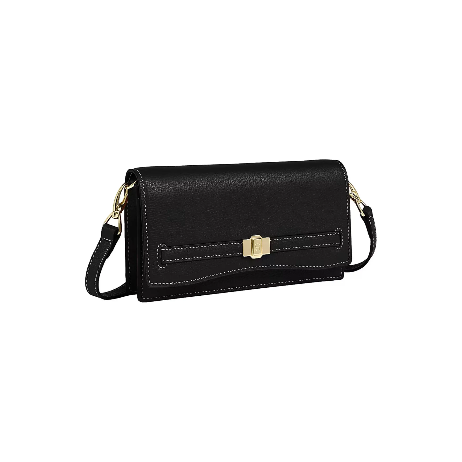 Farah Wallet on Leather Strap, black