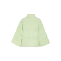 Feather down jakke med krave, lime cream