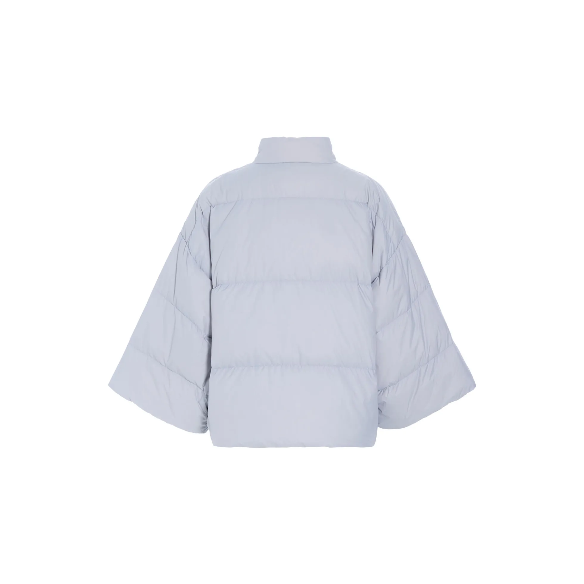 Feather down jakke med krave, tender blue