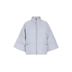 Feather down jakke med krave, tender blue