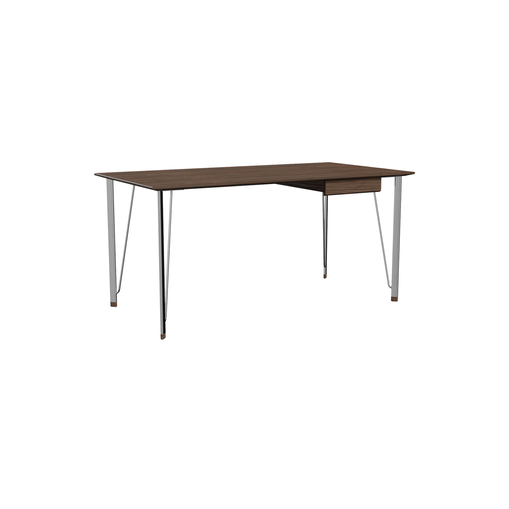 FH3605™ skrivebord med skuffe, walnut/chrome