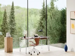 FH3605™ skrivebord med skuffe, walnut/chrome