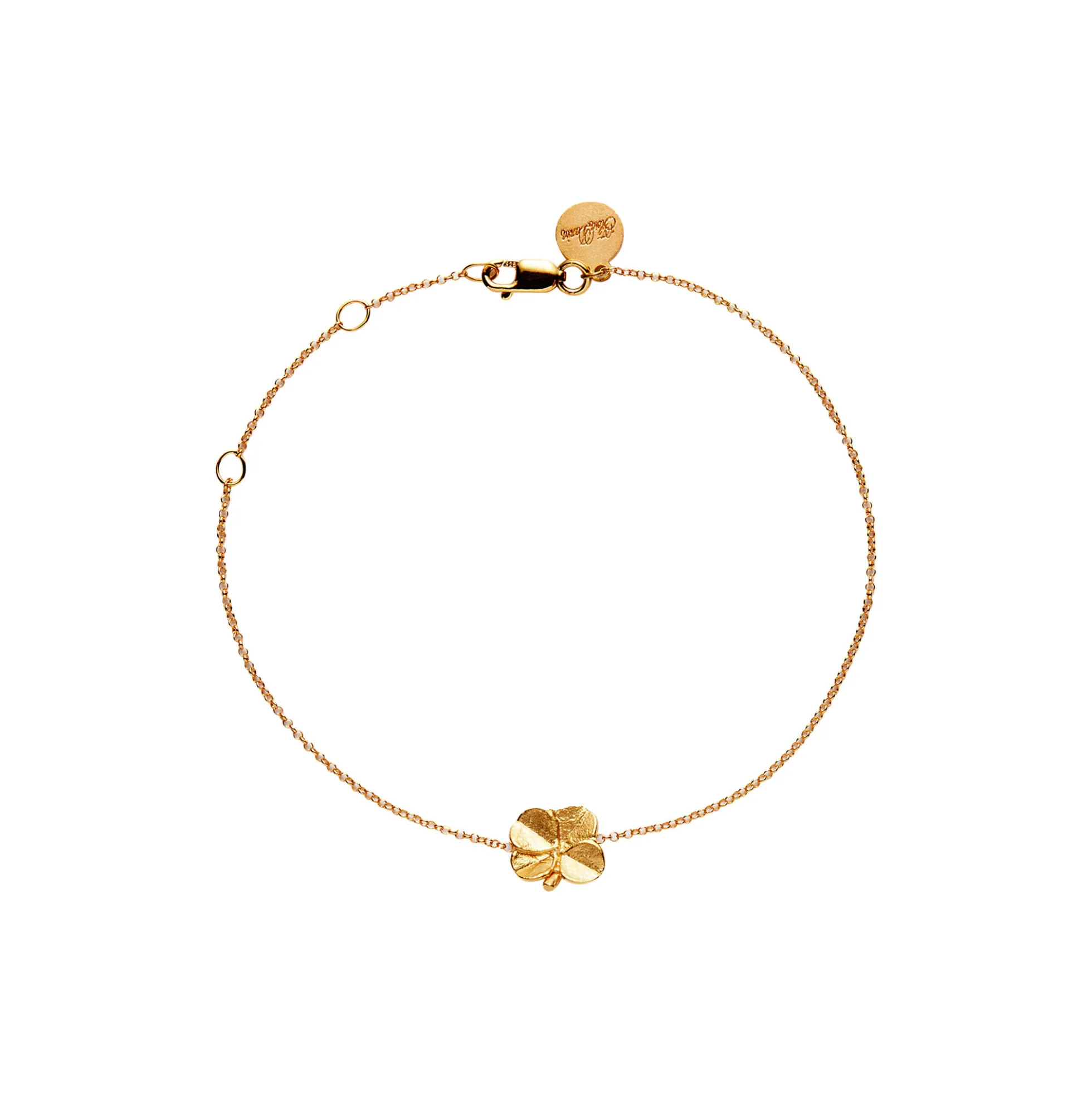 Firkløver armbånd, forgyldt