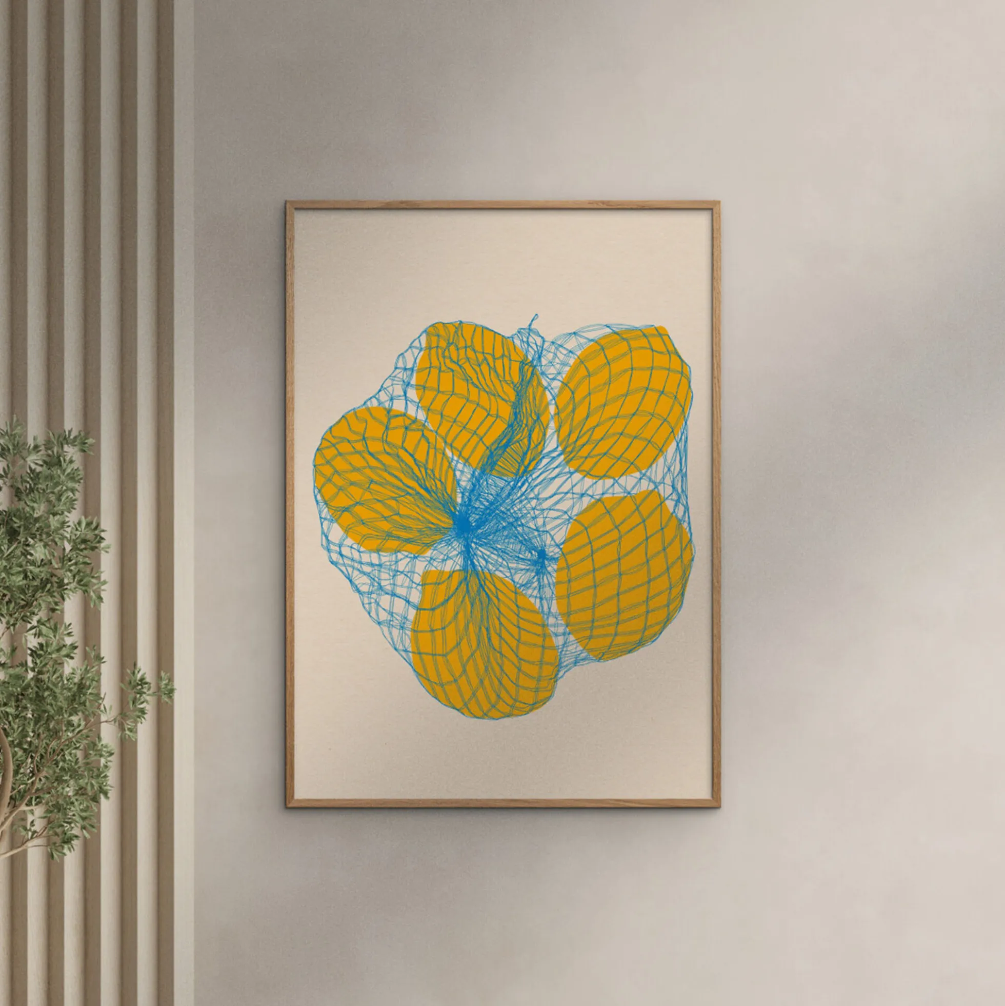 Five Lemons in a Net Bag