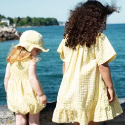 Flair Dress, lemon checks