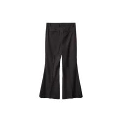 FLARISSW CHECKED FLARED TROUSERS, grey check