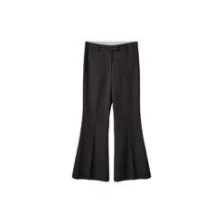 FLARISSW CHECKED FLARED TROUSERS, grey check