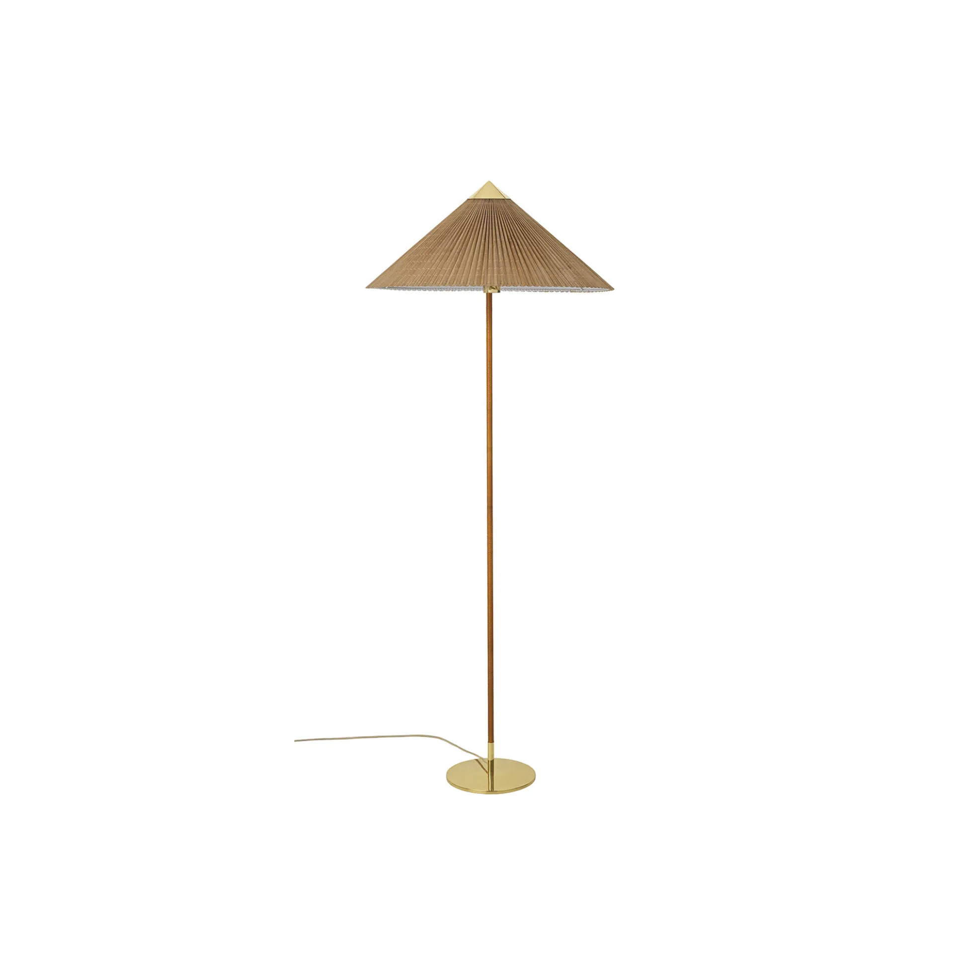 9602 Floor Lamp, brass/bamboo