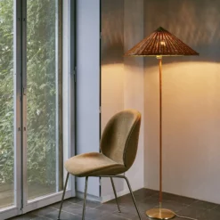 9602 Floor Lamp, wicker willow