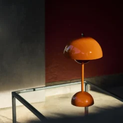 Flowerpot VP9 Portable Table Lamp, zesty orange