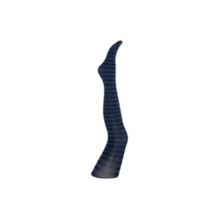 Frida stripe tights, navy w. black stripe