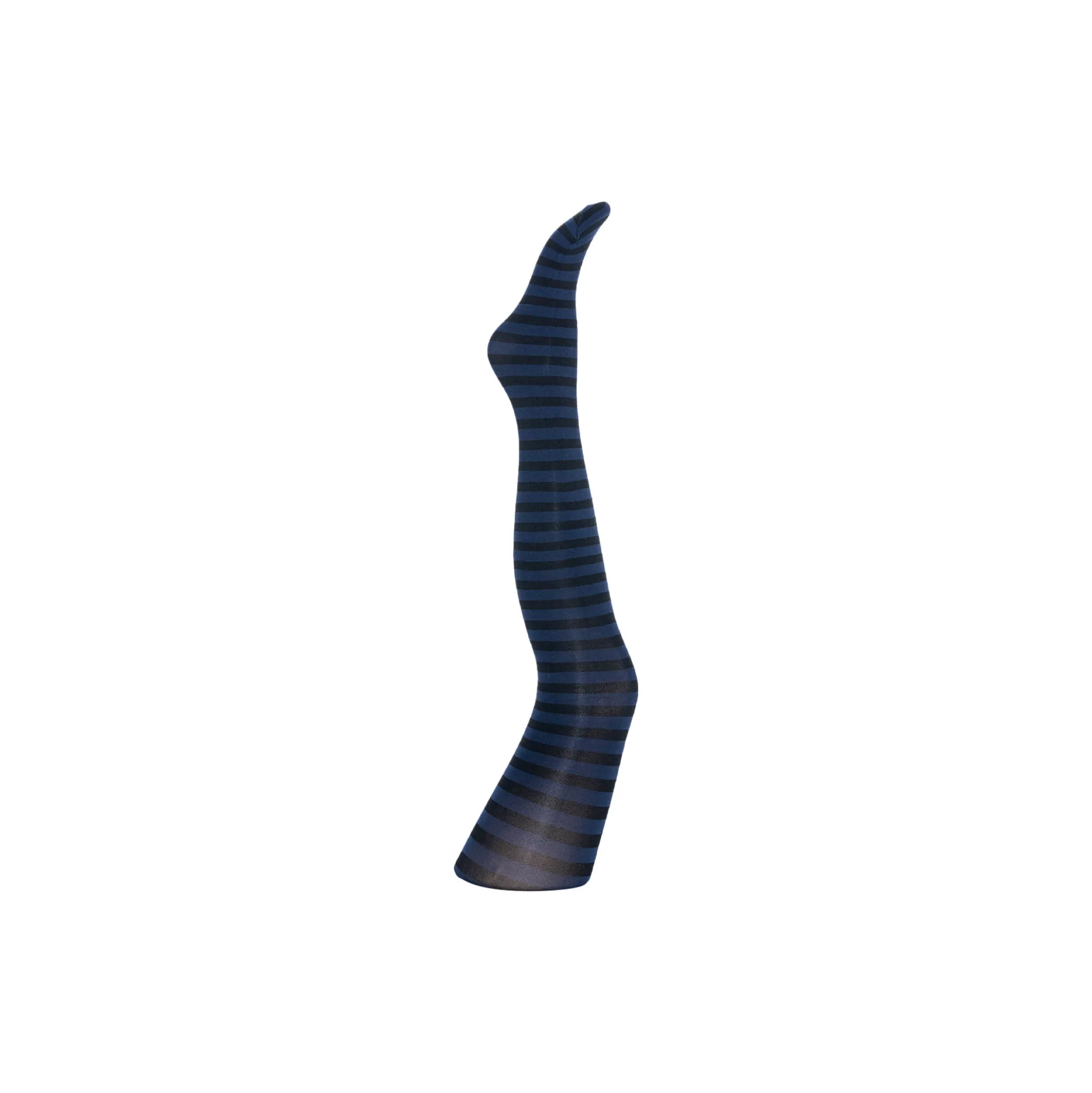 Frida stripe tights, navy w. black stripe