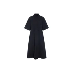 Fukkura kjole med lynlås, black