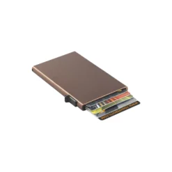 Furbo Single Aluminum Cardholder, dark brown