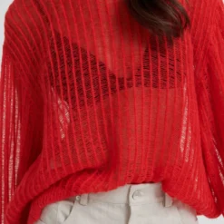 Georgina Knit O-Neck, poinciana