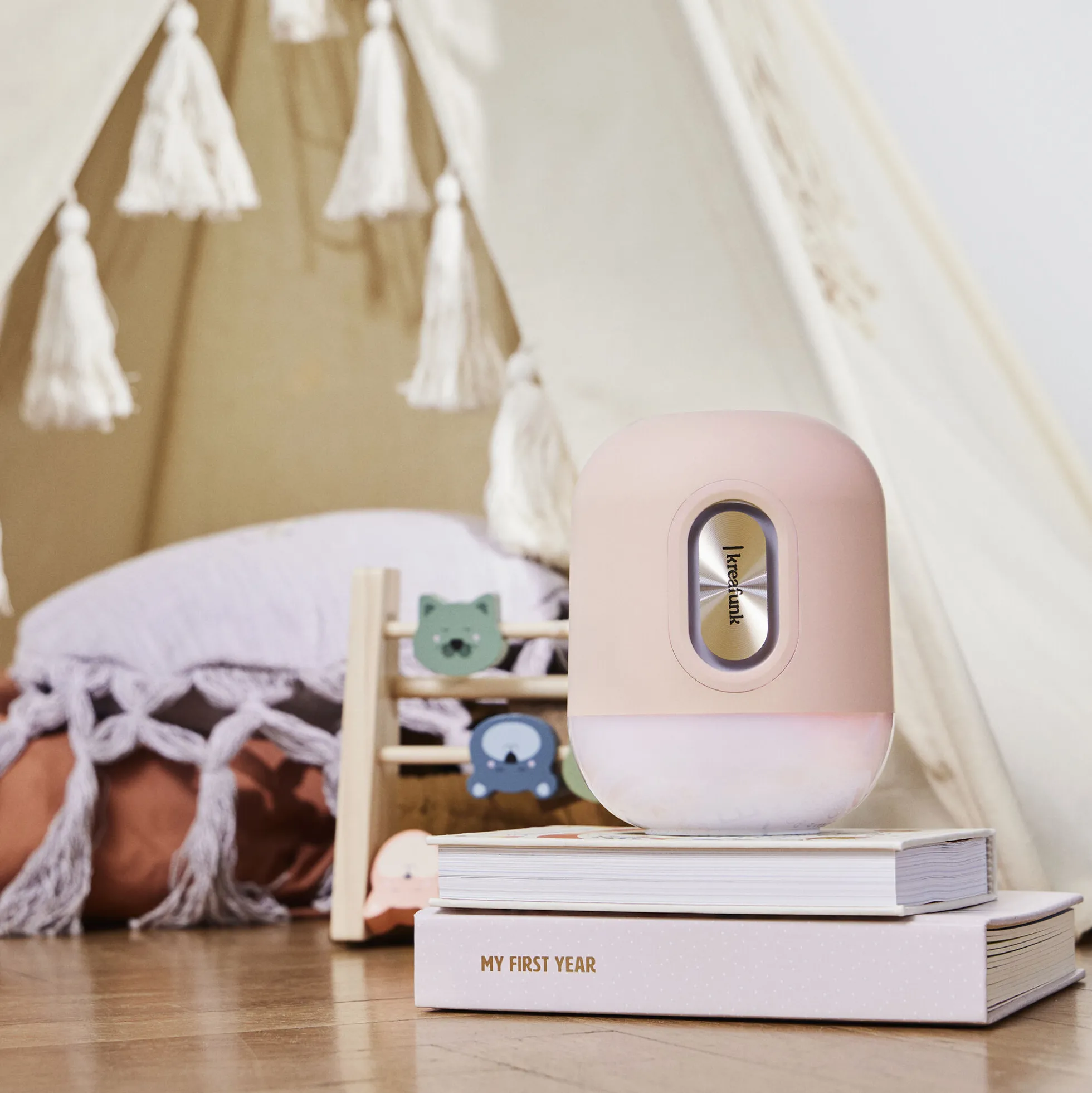 Glowie Bluetooth højttaler og lampe, dusty rose