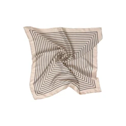 GRAPHIC STRIPES Tørklæde, creme/sort