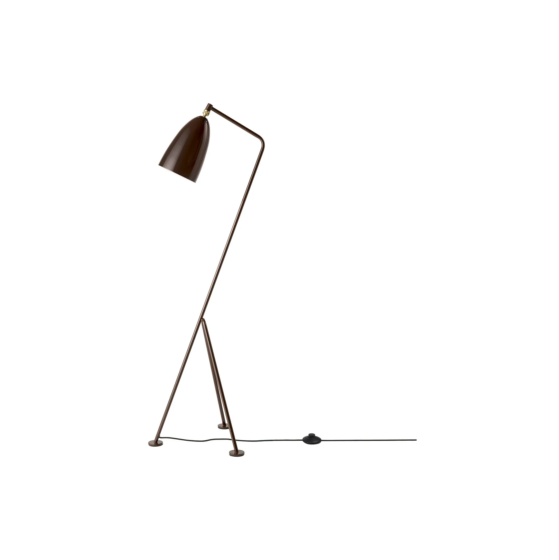 Gräshoppa Floor Lamp, walnut brown glossy
