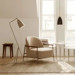 Gräshoppa Floor Lamp, warm grey semi matt
