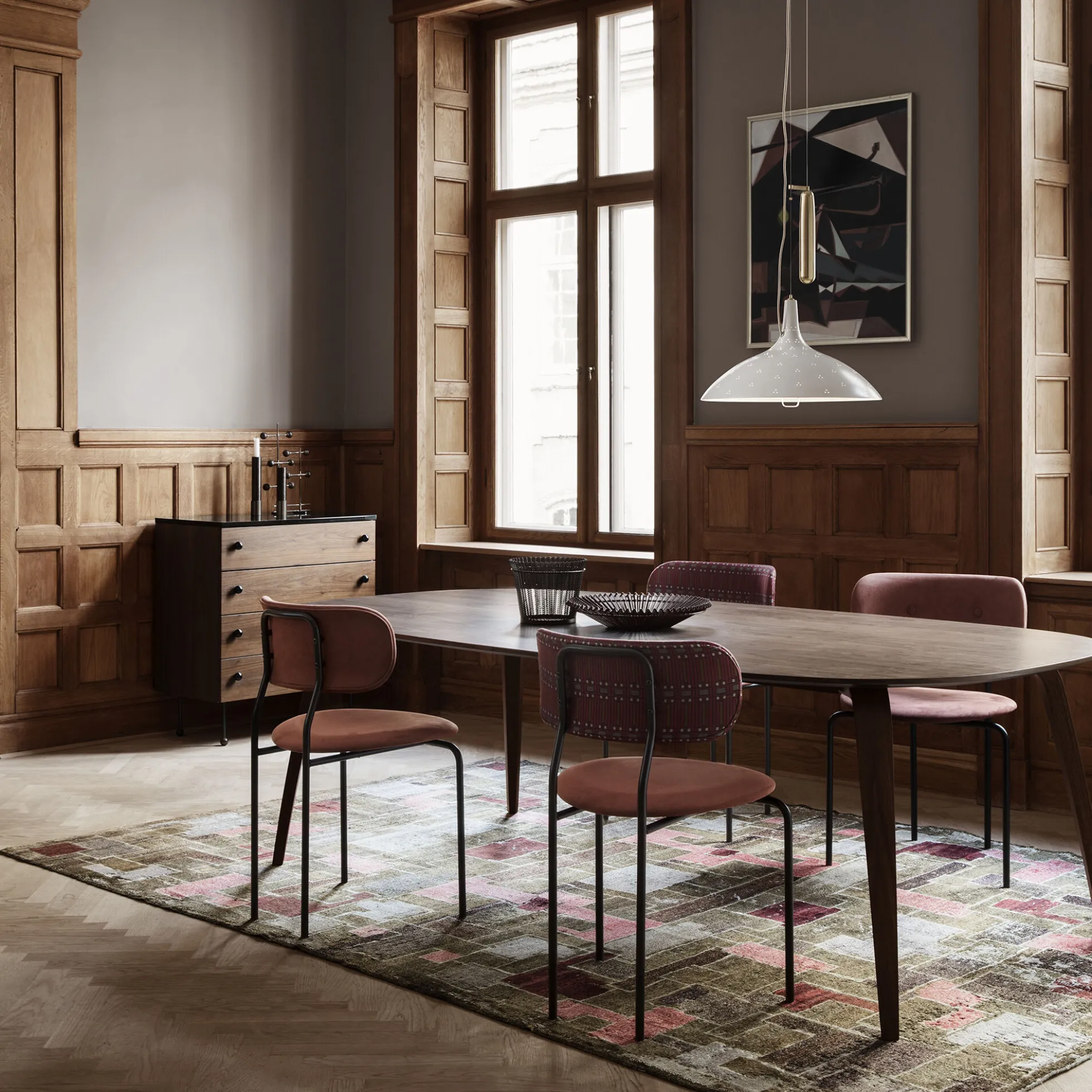 GUBI Elliptical Dining Table, matt lacquered american walnut