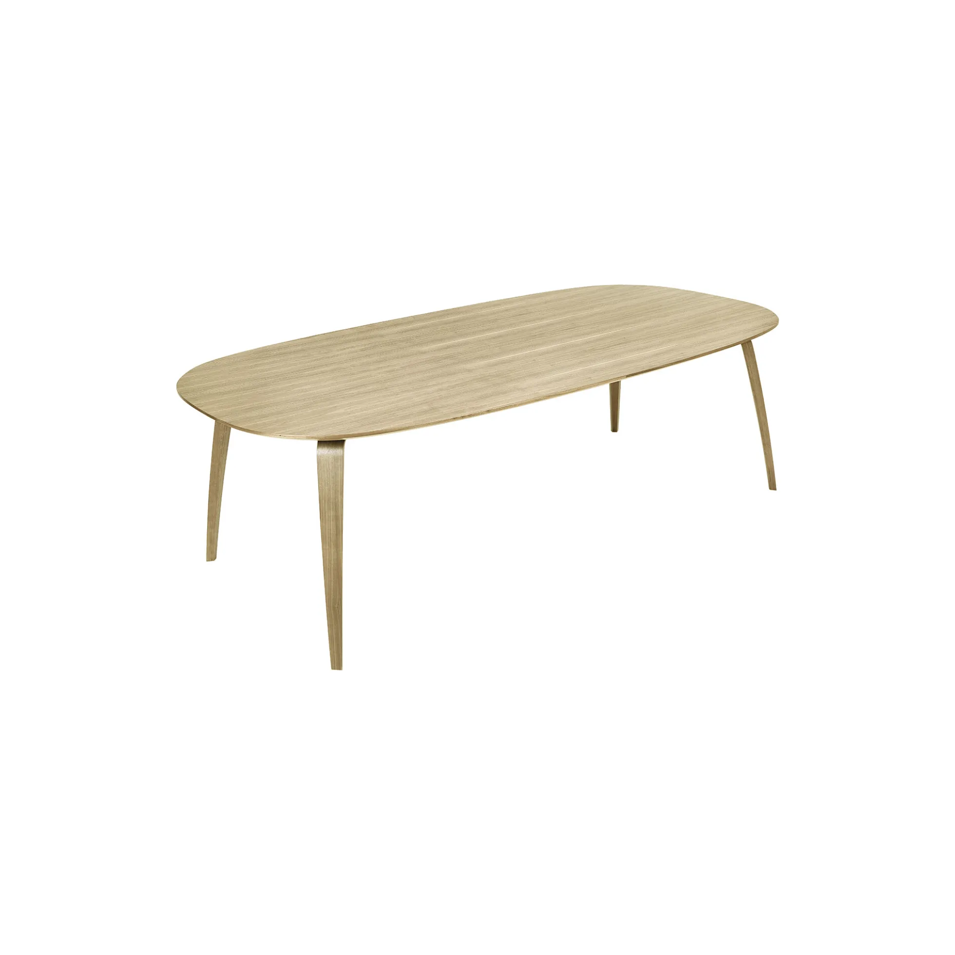 GUBI Elliptical Dining Table, matt lacquered oak